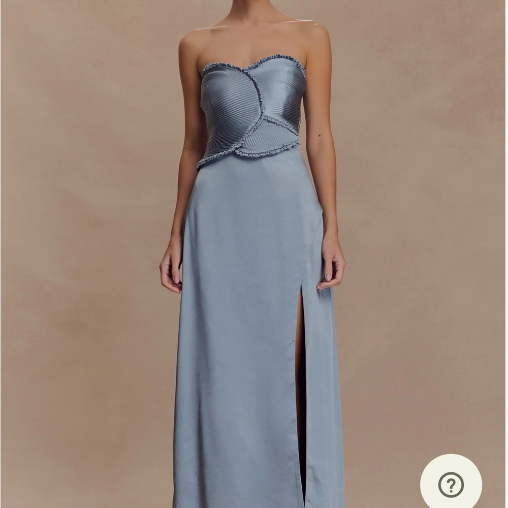 Meshki Larissa Satin Frosted Blue Dress